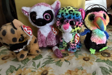 Ty Beanie Boos Assorted Animals Plush Lot with Heart Tags Ages 3-7 Years