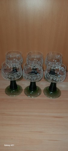 6x Römer Gläser mit Grüner Fuß 200 ml