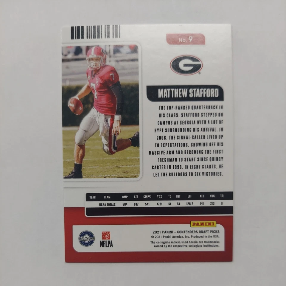 2021  Contenders Draft Picks Conference Finals Ticket /99 Matthew Stafford  - Image 2 of 2
