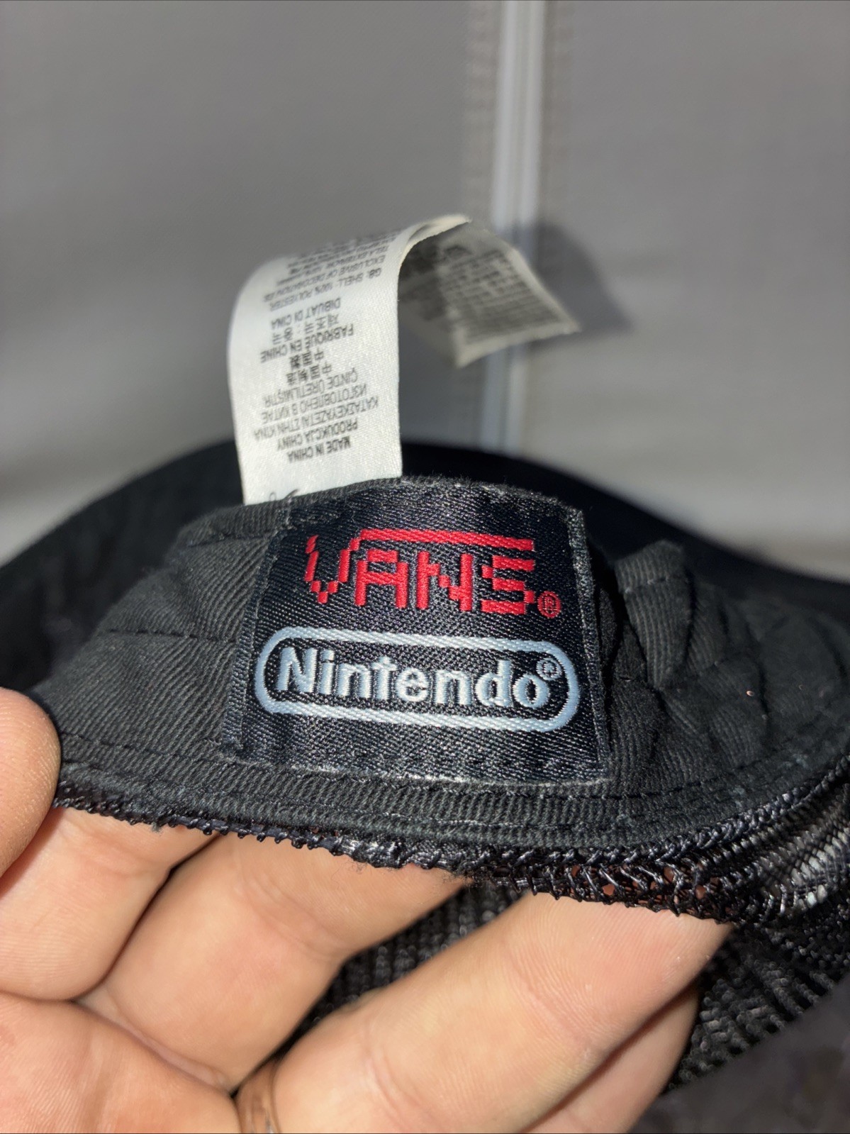 Rare VANS x Nintendo Super Mario Snapback Cap Black Retro Game Design Authentic image 4