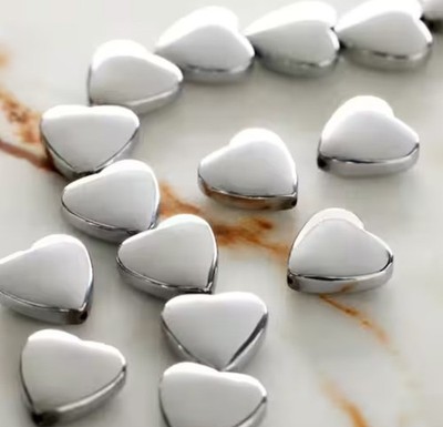 Silver Hematite Heart Beads, 10mm by Bead Landing