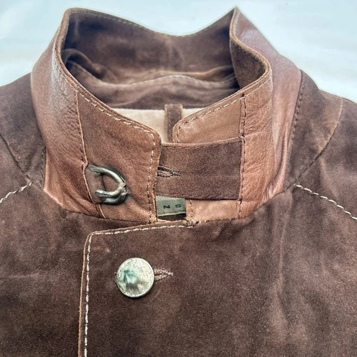 GIMO'S MENSWEAR Suede XL Jacket Brown Leather Utility Safari Field Blazer Italy image 8