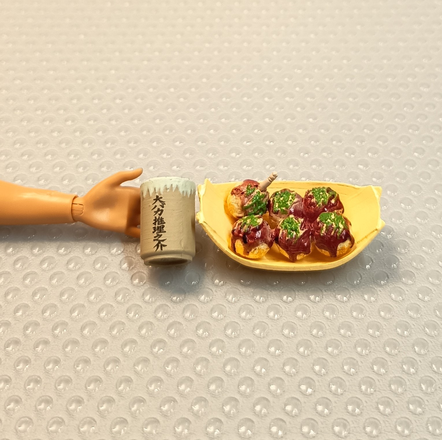 Re-ment Miniatura TAKOYAKI PULPO BOLA Figura Barbie Casa de Muñecas Cocina Comida 1/6