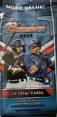 2022 Bowman MLB Baseball 19-card VALUE FAT Pack Sealed