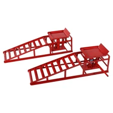 2 PCS 5 Ton Red Car Truck Service Ramp Lift Auto Car Jack Hydraulic Elevator