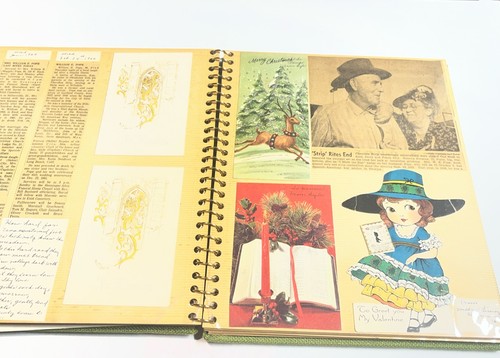 Vintage 1920s-60s Greeting Card Scrapbook , Christmas Etc