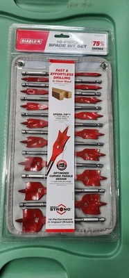 Diablo Spade Bit 16 Piece Set W/Case~ DSP2980-S16P, New Factory Sealed
