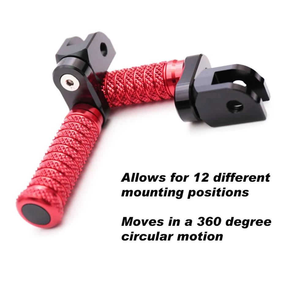 Clavijas de pie rojas M-Grip Rider 25 mm extender para Aprilia RSV 1000 Mille R 97-99 00 01 Foto 4 de 4