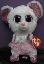 NEW 2021 TY Beanie Boos NINA the Mouse Medium 9 inch Stuffed Toy Plush MWMTS