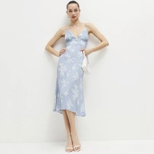 Reformation Talita Dress US2 UK6 French BABY BLUE Floral Midi Sundress SOLDOUT