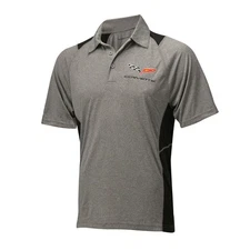 2005-2013 Corvette C6 Heather Gray Polo Shirt