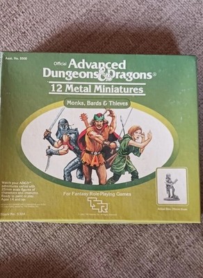 Official Advanced Dungeon & Dragons 12 Metal Minitures Monks, Bards  & Thieves