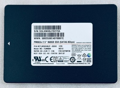 Samsung PM863a 960GB SSD Drive 2.5'' Sata SSD 960G Samsung MZ-7LM960n 98% Health