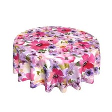 Spring Tablecloth 70x70 Inch Round, Spring Summer 70" Round Floral
