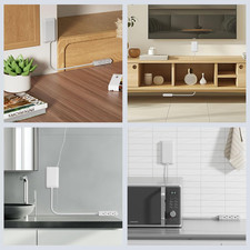 Flat Plug Extension Cord - 6 Outlets Power Strip with Detachable Ultra-Thin O...