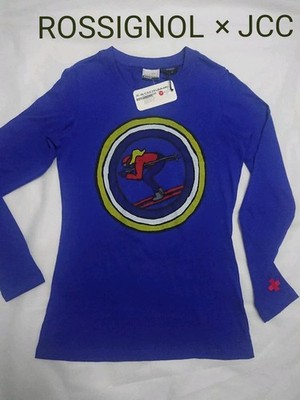 ROSSIGNOL × JC de CASTELBAJAC Women's Long Sleeve T-Shirt M Blue