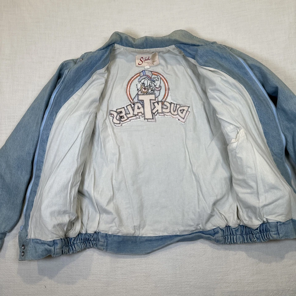 Vintage 1987 DuckTales Disney Afternoon Jean Jacket Cartoon L Rare One Of A Kind - Image 4 of 4