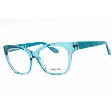 Guess Unisex Eyeglasses Acetate Shiny Turquoise Cat Eye Shape Frame GU50233 087