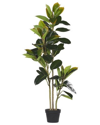 Dekorative Kunstpflanze mit Topf 134 cm grün künstliche Pflanze Ficus Elastica