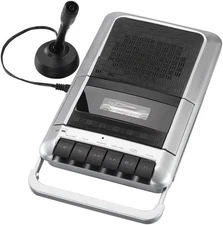 PROSCAN Cassette Player & Recorder with Microphone, Headphone Jack, Aux in,Black