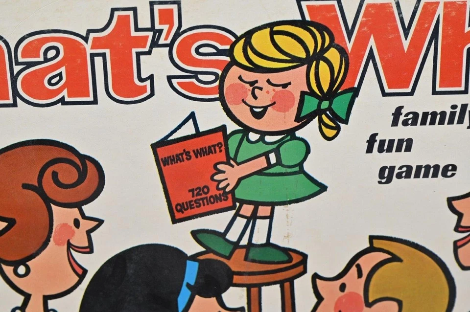 ПОЛНЫЙ винтажный 1965 ЧТО? СЕМЕЙНАЯ ВЕСЕЛАЯ ИГРА - Cadaco-Ellis #254 - Изображение 2 из 4