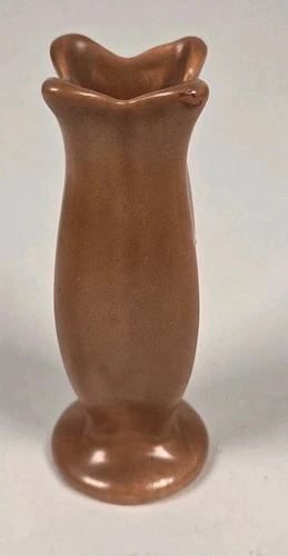 Red Wing Rumrill Art Pottery 4" Mini Vase #325 Novelties in rare Copper Brown