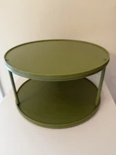 VTG Rubbermaid Avocado Green #2725 2 Two Tier Lazy Susan Turntable Spice Rack