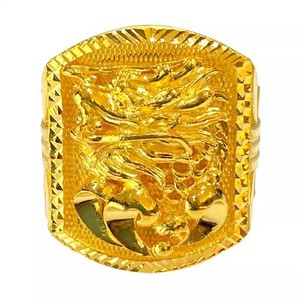 Authentic Men's Mighty Dragon 23K 24K THAI BAHT YELLOW GOLD Plated RING