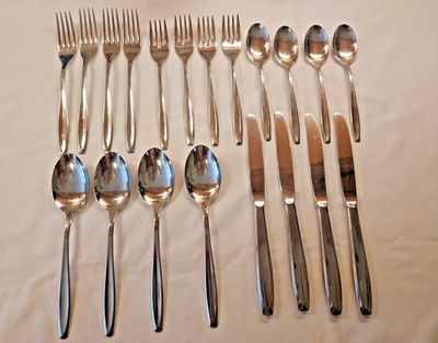 20  pc Place Settings for 4 International Insico Stainless Flatware NEW DAWN