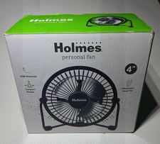Holmes 4" Personal USB Rechargeable Battery Operated Fan - Black New