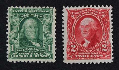 CKStamps: US Stamps Collection Scott#300 301 1c 2c Mint LH OG