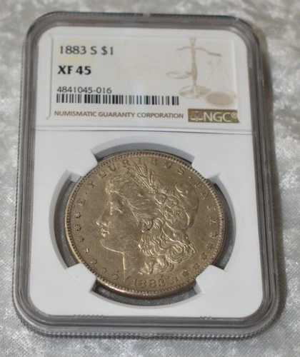 1883 S MORGAN 90% SILVER $1 DOLLAR NGC CERTIFIED XF 45 XF45 SAN FRANCISCO MINT