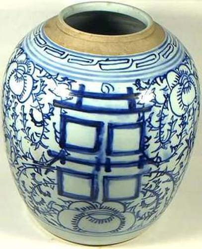 Antique Porcelain Blue & White Ming Style Pot Large Gorgeous Handcrafted 1850AD - Picture 3 of 3