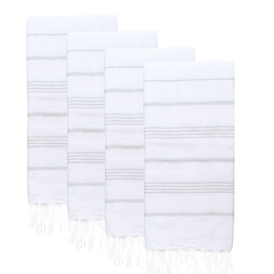 Turkish Beach Towel Set of 4 (38" x 71") | 100% Cotton Extra Large Turkish Towel - Image 2 of 4