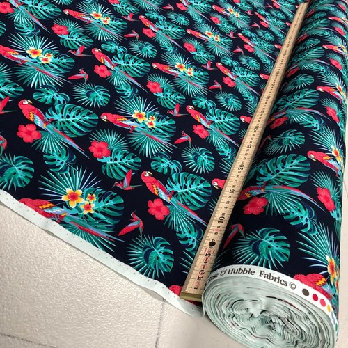 100% Cotton Poplin Fabric - Parrot Tropical Paradise - 45'' Wide Sold Per Metre - Picture 3 of 8