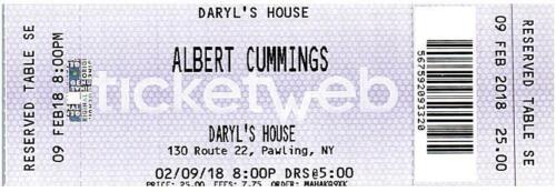 Albert Cummings Ticket Stub February 9 2018 Pawling New York - Picture 1 of 6