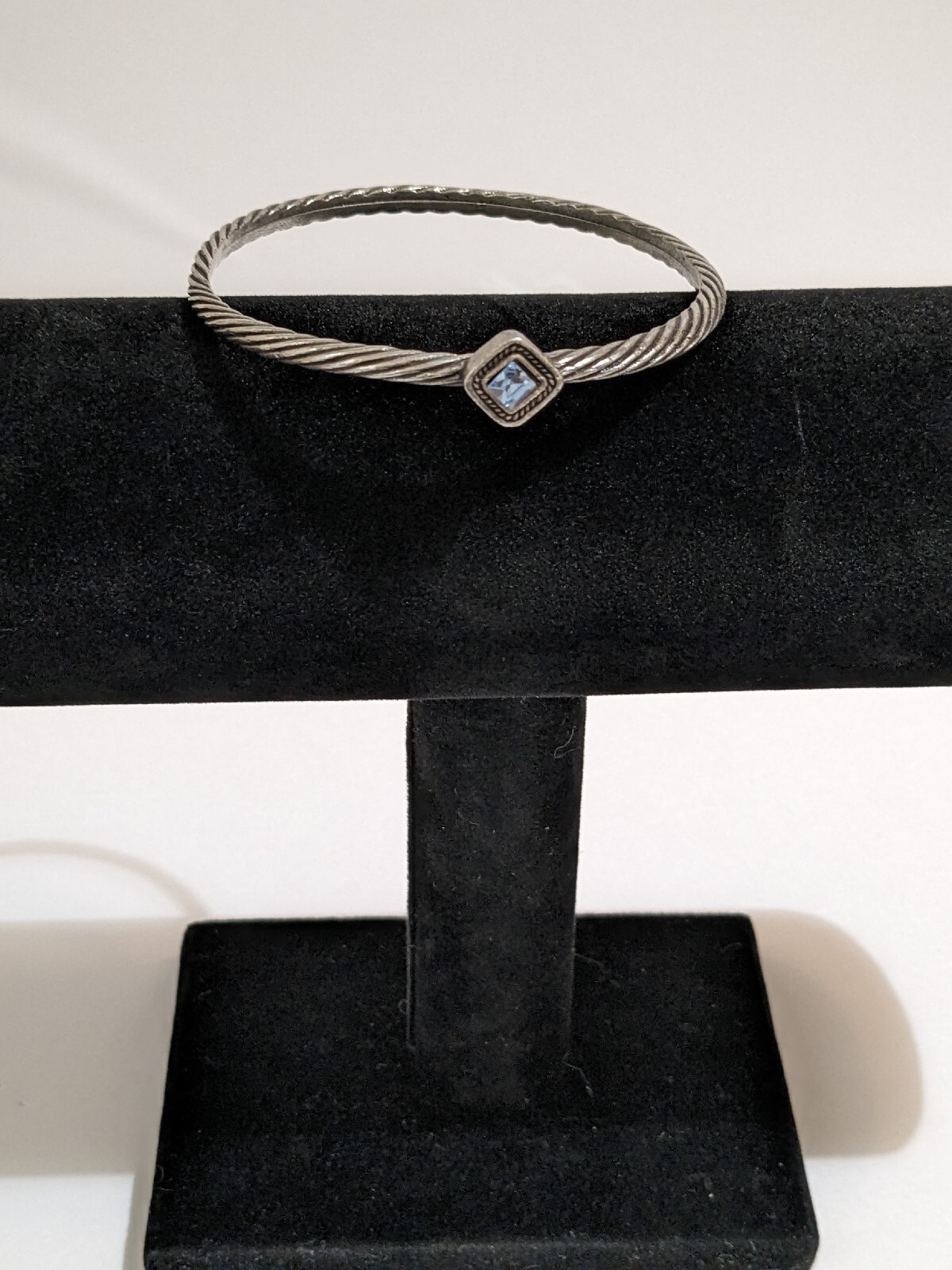 Silver 925 Solid Cable Style Bangle Bracelet With… - image 3