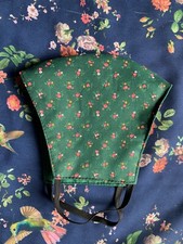 Face Mask triple Layer Handmade Washable Cloth Green Red Flowers