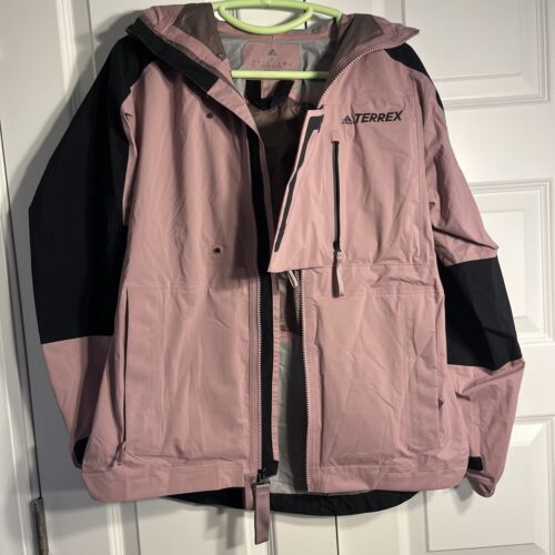Adidas TERREX Xploric zipped athletic jacket pockets hood color blocks S Pink Z