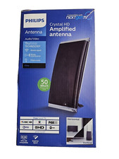 Philips Crystal HD Indoor Amplified TV Antenna with 6' Coaxial Cable – Black
