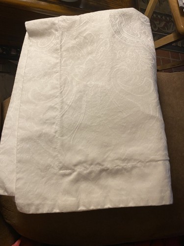 IKEA White 100% Cotton Pillow Sham Standard Damask Scrolls Floral Set of 2 - Picture 14 of 24