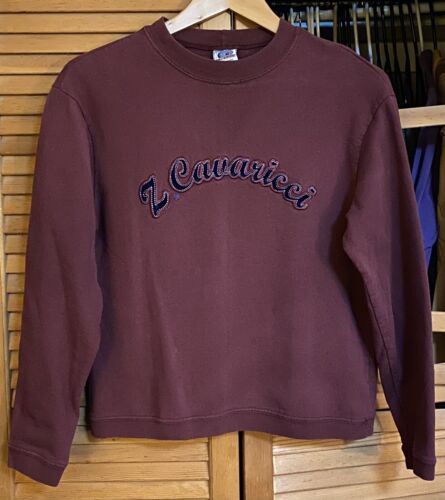 Women’s Size S Vintage Z. Cavaricci Sweatshirt Maroon w/ Navy Blue Chest Logo