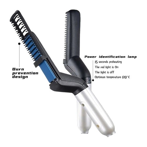Multifunctional Hair Comb Brush Beard Straightener Quick Hair Styler For Men US - Picture 3 of 7