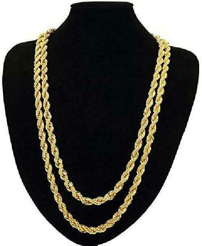 TUOKAY 18K Gold Rope Chain Necklace 