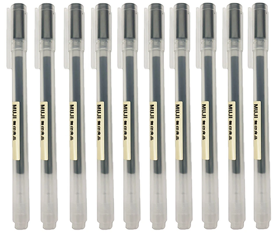 MUJI Gel Ink Ball Point Pen 0.38mm Black *10