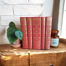 International Collectors Library Books Decor Old Red Staging Set of 5 Vintage