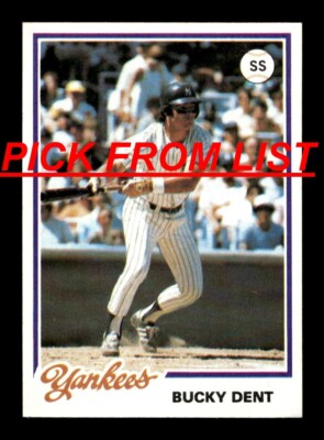 1978 Topps Yankees Burger King 1-22 EX/EX-MT Pick From List All PICTURED ss