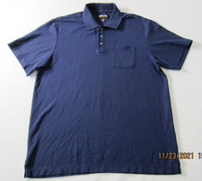 Kirkland Signature Polo Shirt Mens Medium Blue Short Sleeve Outdoor Casual Men