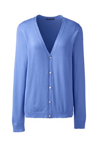 V NECK CARDIGAN SWEATER- CHINA BLUE 