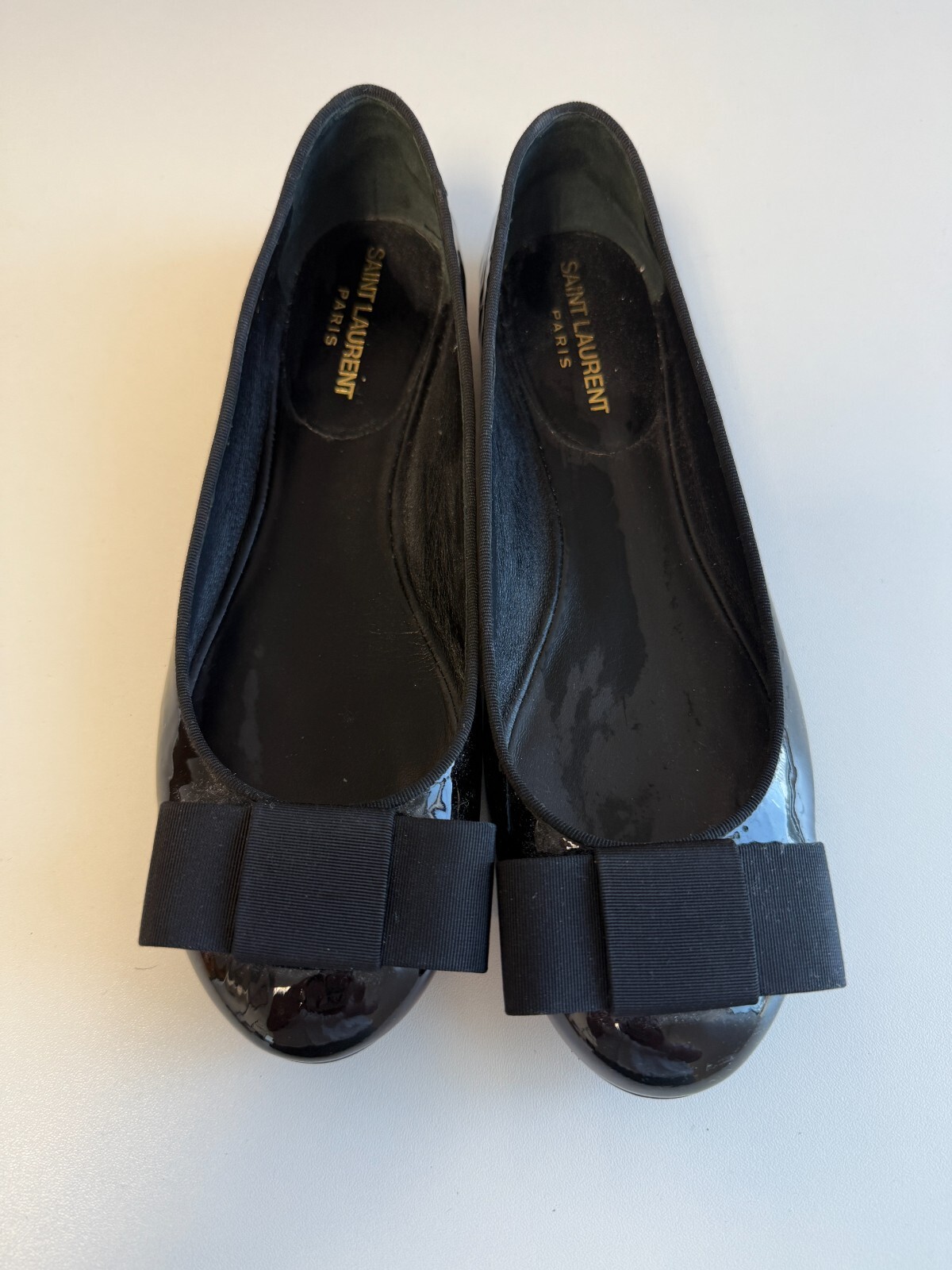 Ballerine Saint Laurent nere con fiocco in vernice Italia 37